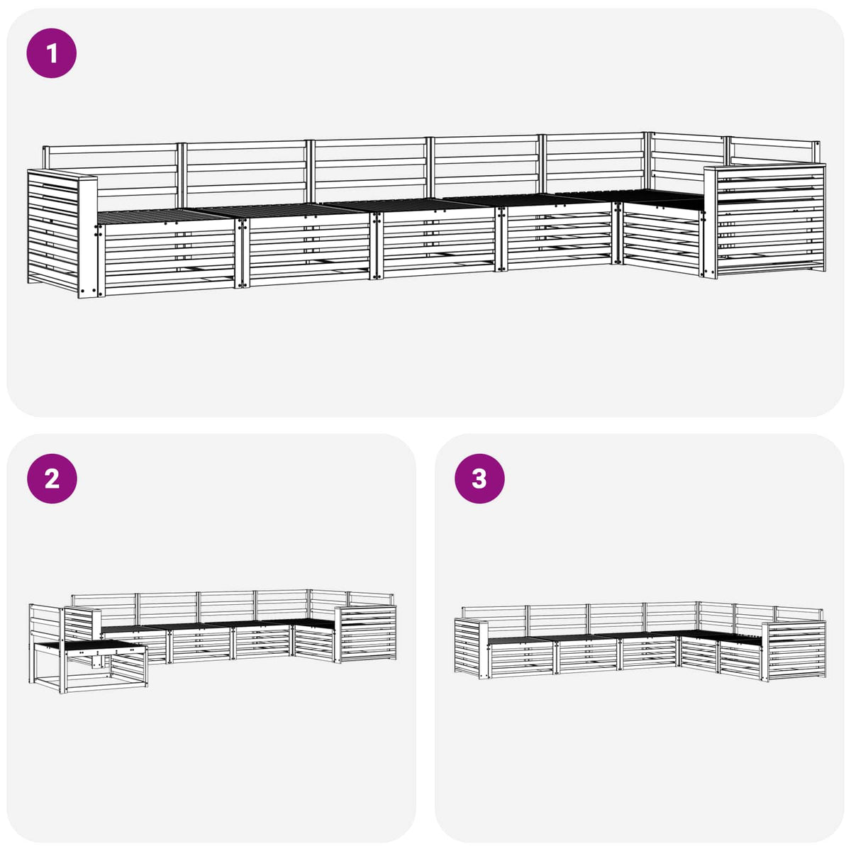 vidaXL Outdoor Sofa Set 6 pcs Natural 6