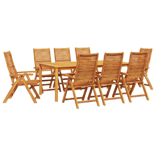 vidaXL Garden Dining Set 9 pcs Brown Solid Acacia Wood 2