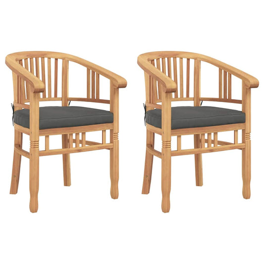 vidaXL Chair 2 pcs Brown Solid Teak Wood 2