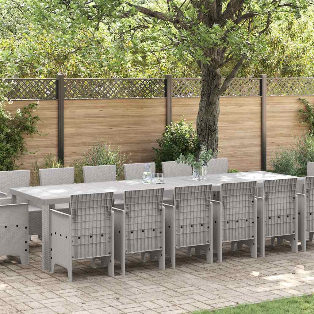 vidaXL Garden Dining Set 15 pcs Polt rattan