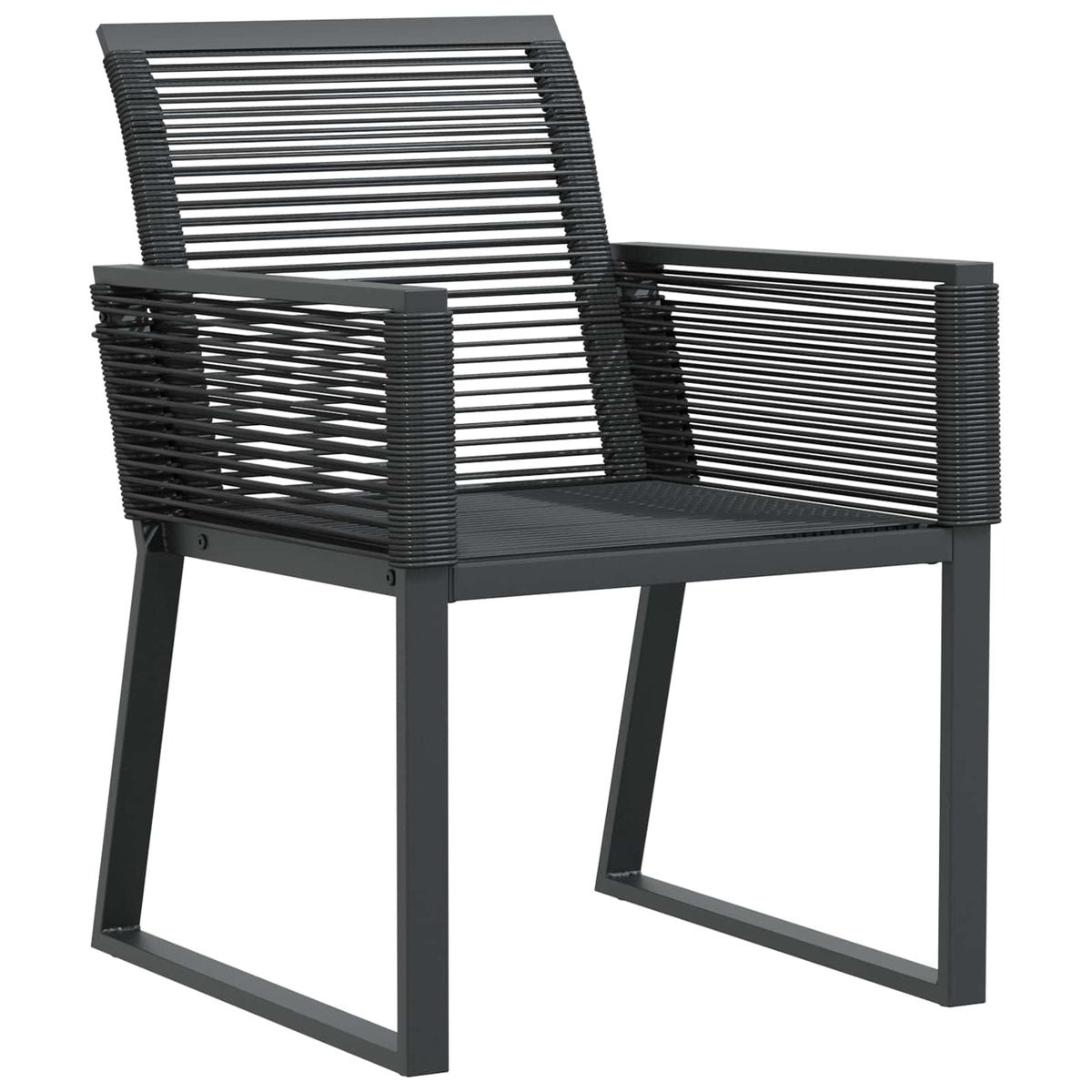 vidaXL Garden Dining Set 9 pcs Black Poly Rattan 6