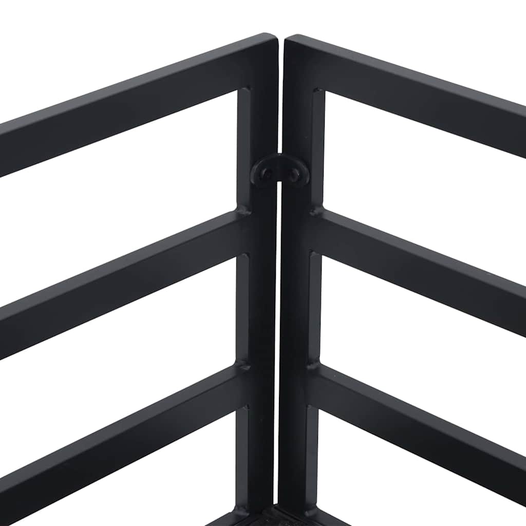 vidaXL Garden Sofa Set 7 pcs Black Steel 6