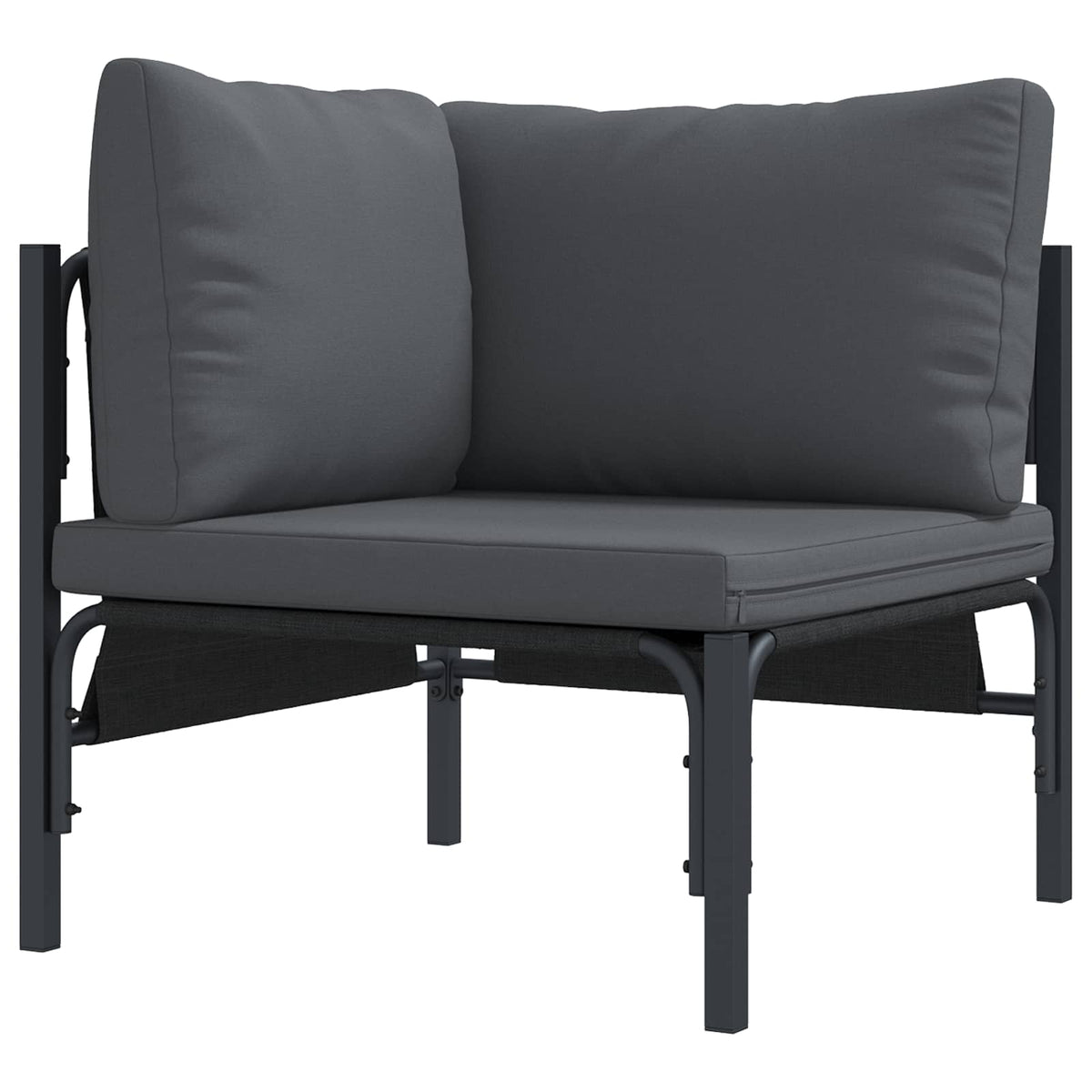 vidaXL Garden Sofa Set 7 pcs Black Steel 6