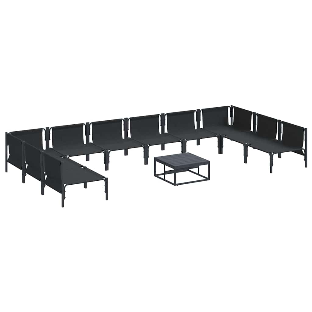vidaXL Garden Sofa Set 11 pcs Black Steel 6