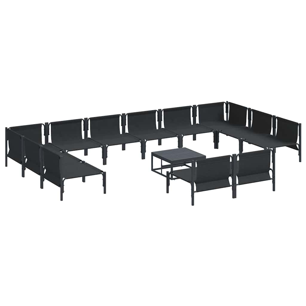 vidaXL Garden Sofa Set 13 pcs Black Steel 6