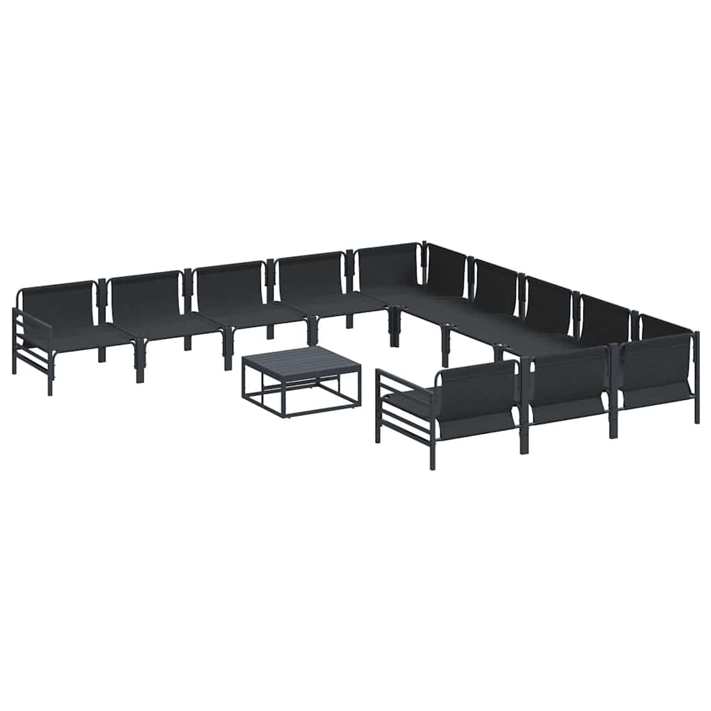 vidaXL Garden Sofa Set 12 pcs Black Steel 6