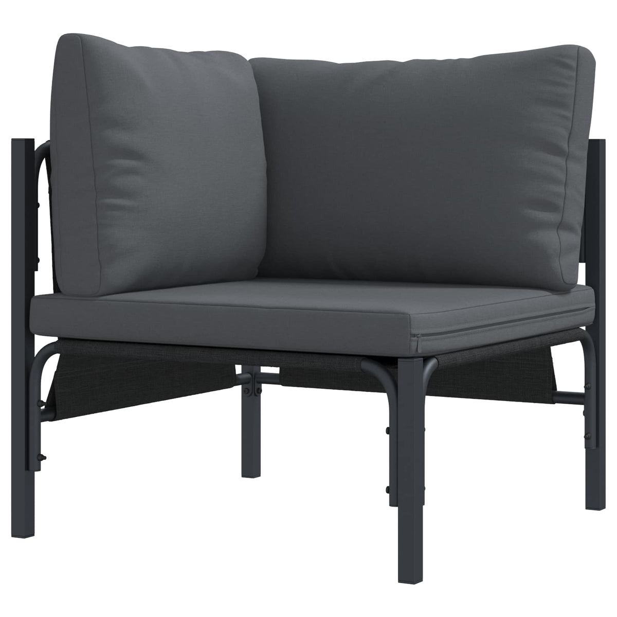 vidaXL Garden Sofa Set 13 pcs Black Steel 6