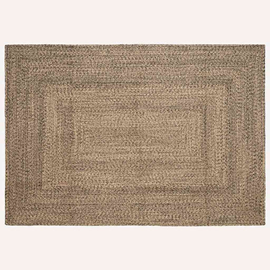 Area Rug Jute Natural and black 200 cm 290 cm