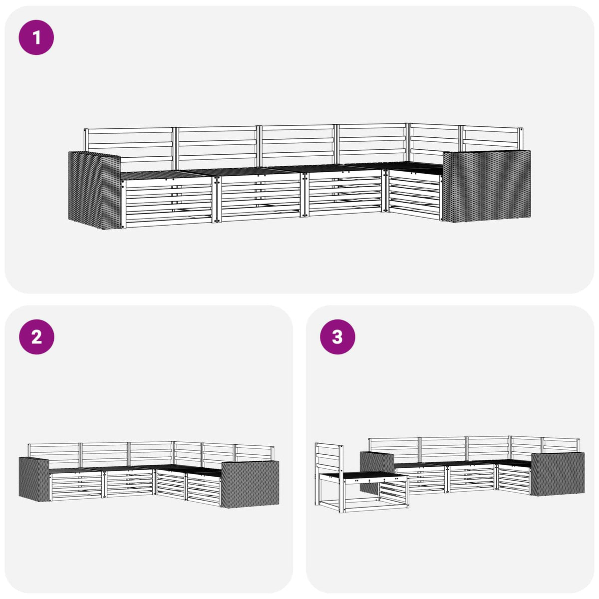 vidaXL Outdoor Sofa Set 5 pcs Natural Solid Acacia Wood 6