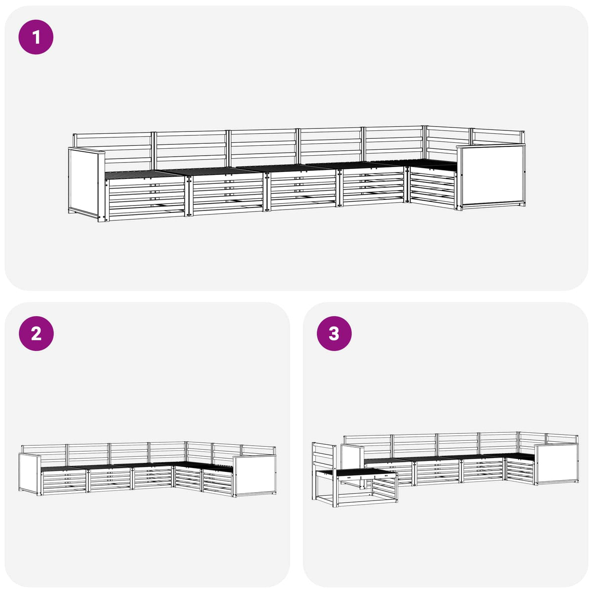 vidaXL Outdoor Sofa Set 6 pcs Natural Solid Acacia Wood 6