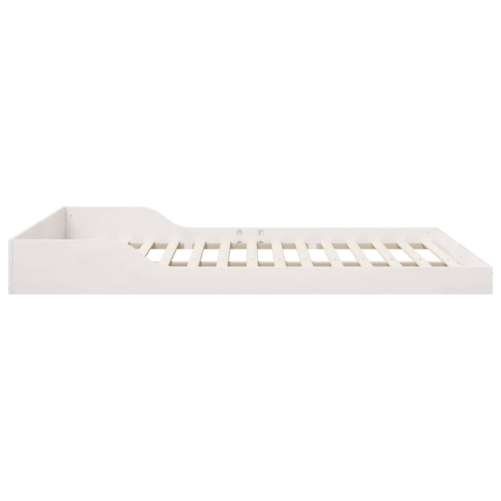 Bed Frame Solid Pine Wood White Length 200 cm 150 cm
