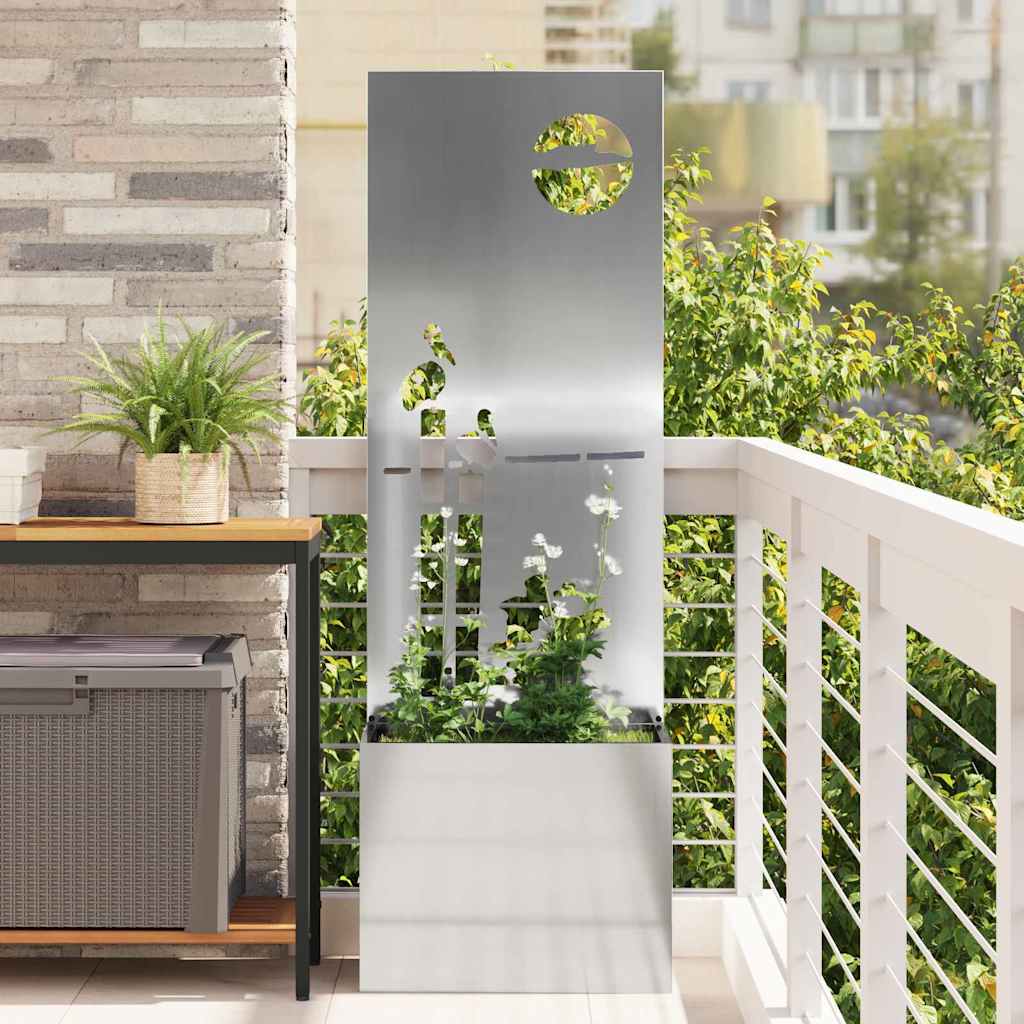Garden Privacy Screen Silver 50 x 32 x 150 cm Galvanised Steel Sunset