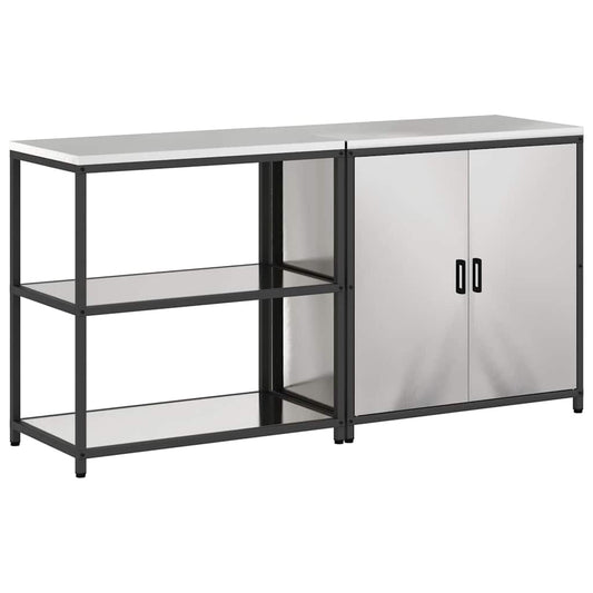 vidaXL Kitchen Storage Set HATTEM 2 pcs Silver Stainless Steel 2