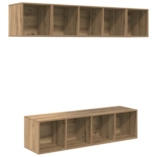 4 Piece TV Cabinet Set Engineered Wood Artisan oak