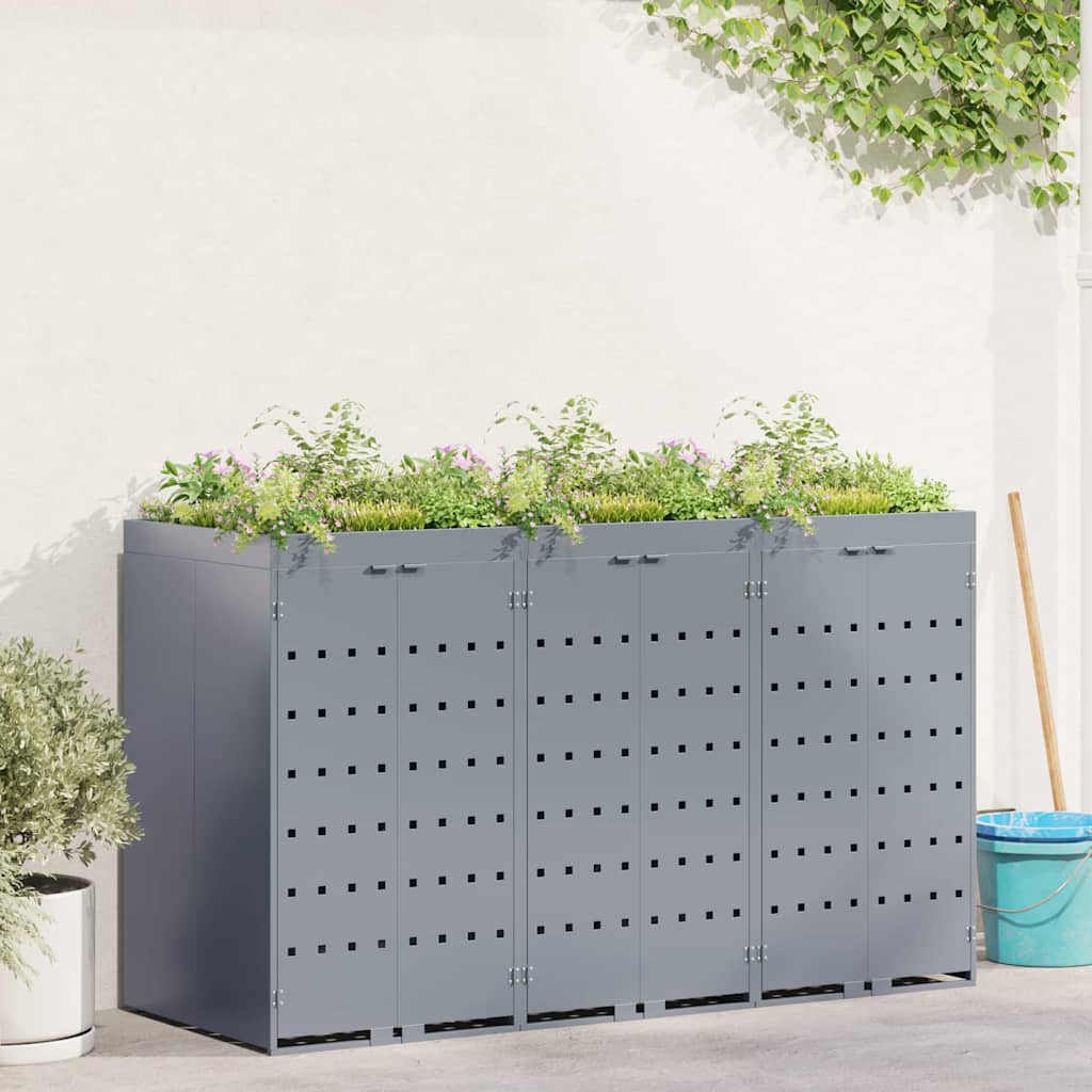 vidaXL Wheelie Bin Storage with Planter Roof for Single 240L Bin Planter Top