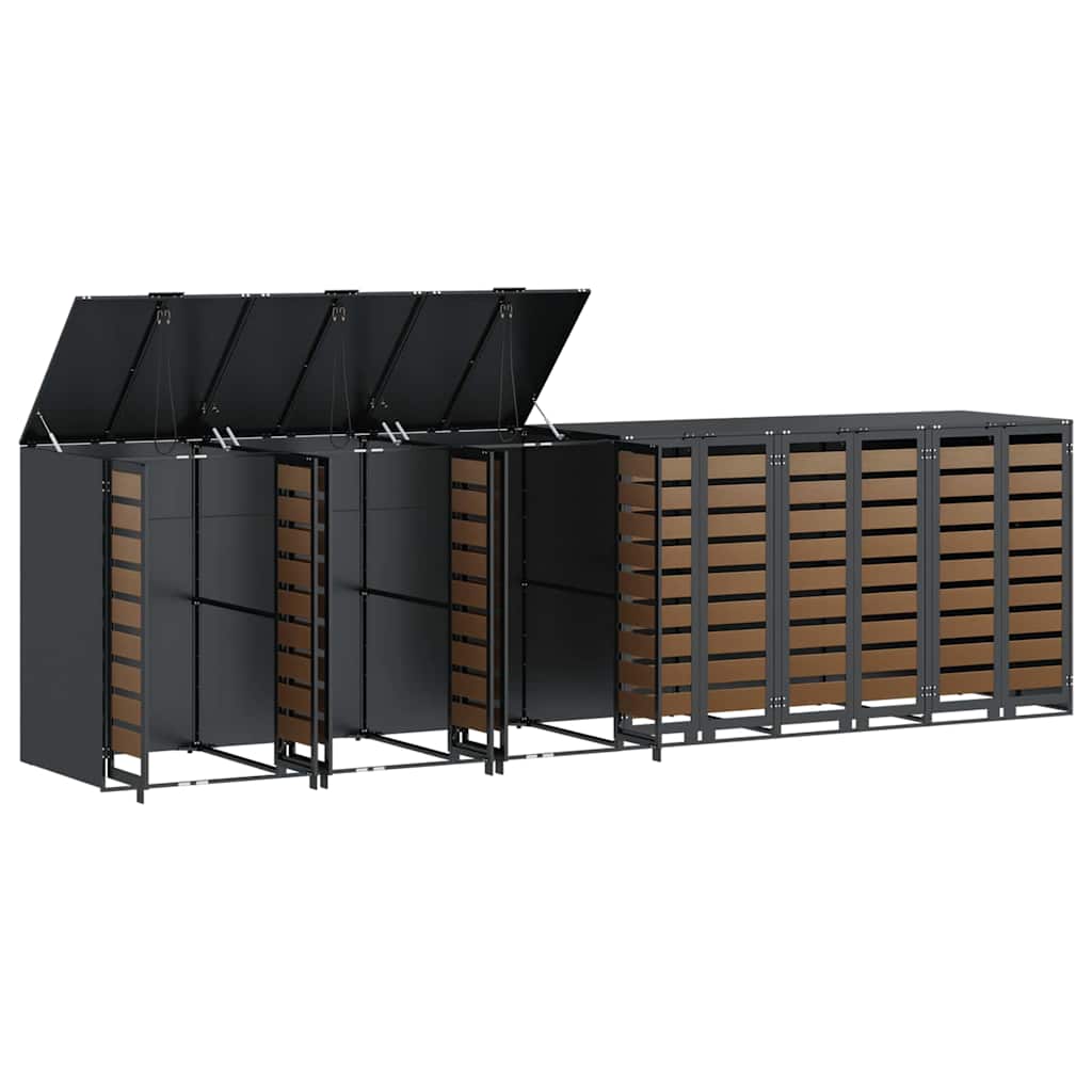vidaXL Wheelie Bin Storage for 6 Bins Steel Anthracite 6