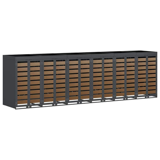 vidaXL Wheelie Bin Storage for 6 Bins Steel Anthracite 2