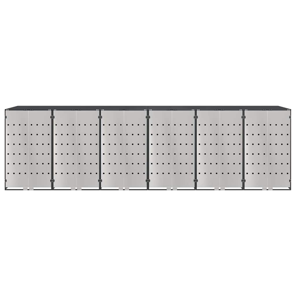 vidaXL Wheelie Bin Storage for 6 Bins Stainless Steel Anthracite 6