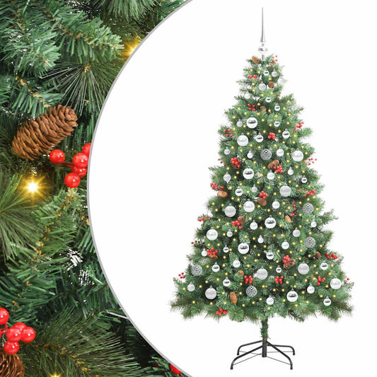 vidaXL Artificial Christmas Tree 300 LEDs Warm White PVC and Metal 2