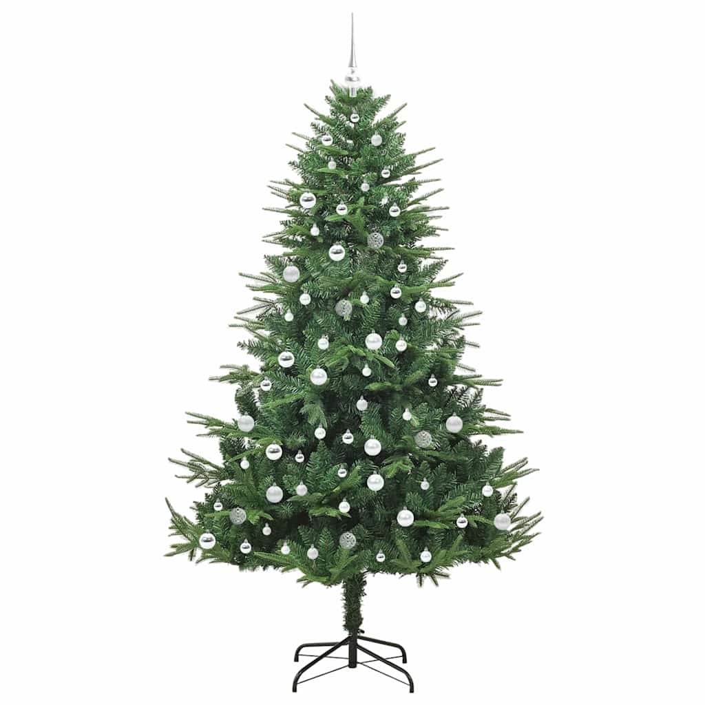 vidaXL Artificial Pre-lit Christmas Tree with Ball Set Green 210 cm 4