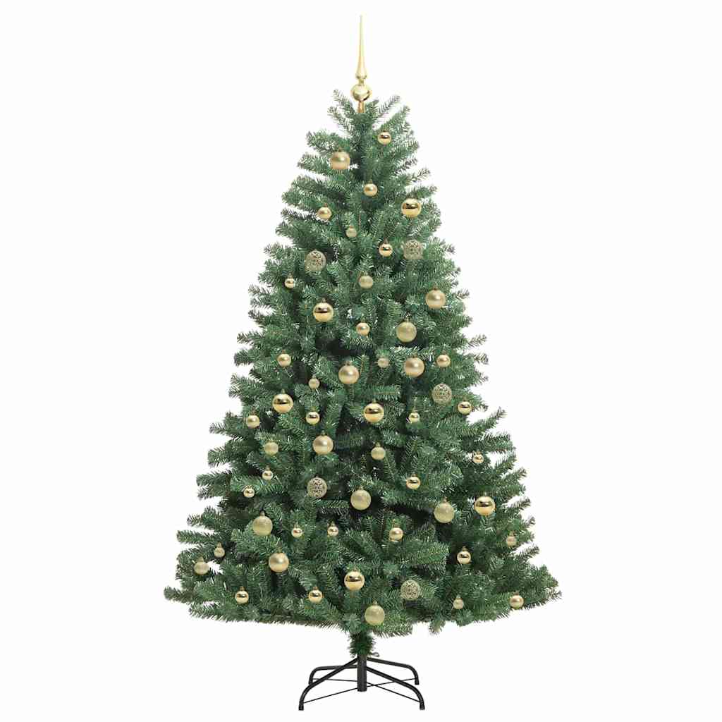 vidaXL Artificial Hinged Christmas Tree Green 180 cm PVC and Metal 4