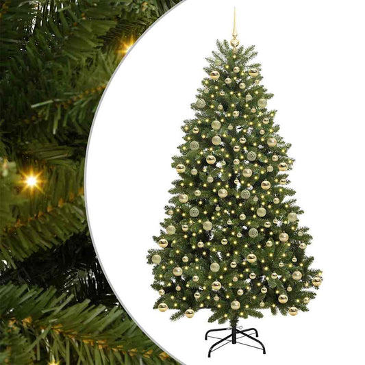 vidaXL Artificial Christmas Tree 210 cm 300 LEDs Warm White Green 2