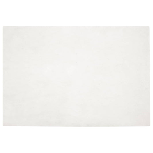 Anti-Slip Faux Rabbit Fur Rug OLITE Polyester Cream 160 x 230 cm