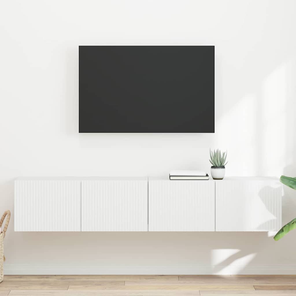 TV Wall Cabinet Engineered Wood 2 pcs 78.5 x 31 x 29.5 cm White