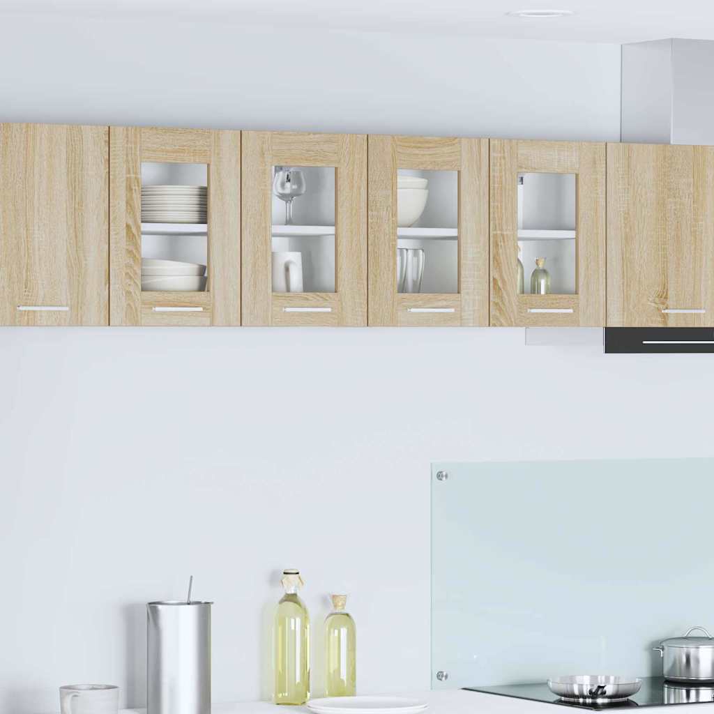 Hanging Glass Cabinet "Lyon" 40x31x60 cm Sonoma Oak 1x hanging glass cabinet (2 doors) 60 cm wide 40 cm high