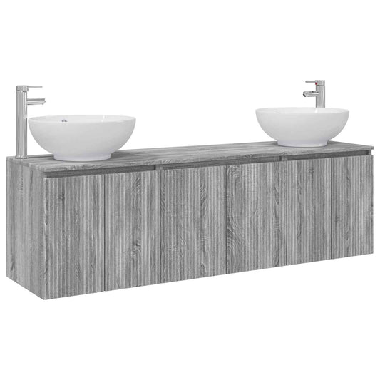 vidaXL Bathroom Cabinet Set 3 pcs Grey Sonoma 49.5 x 44.5 x 65 cm 2