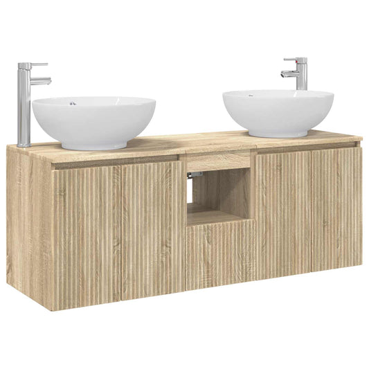 vidaXL Bathroom Cabinet Set 3 pcs Sonoma Oak 49.5 x 44.5 x 65 cm 2