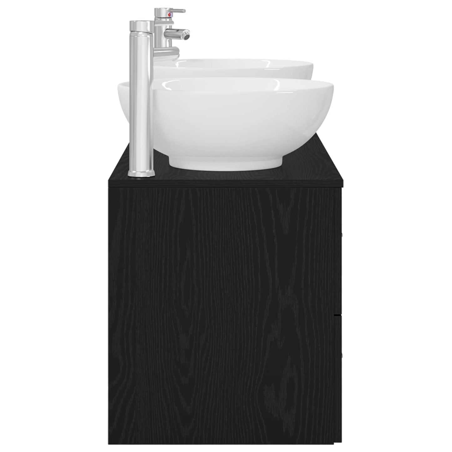 vidaXL Bathroom Furniture Set 3 pcs Black 49.5 x 44.5 x 65 cm 6