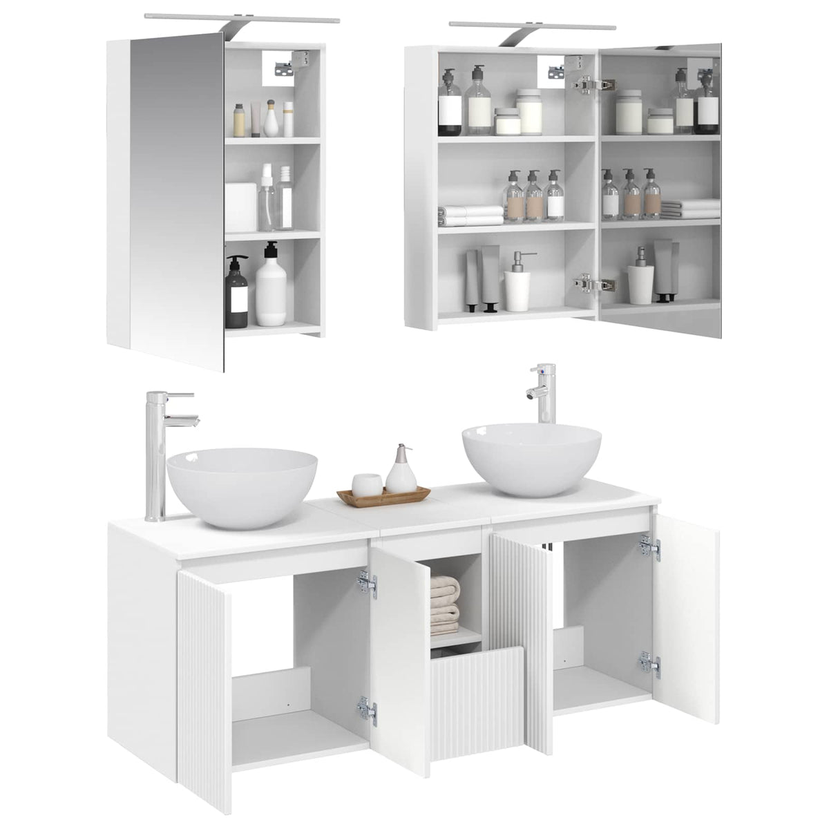 Bathroom Cabinet Set 5 pcs 50 x 14.5 x 70 cm White