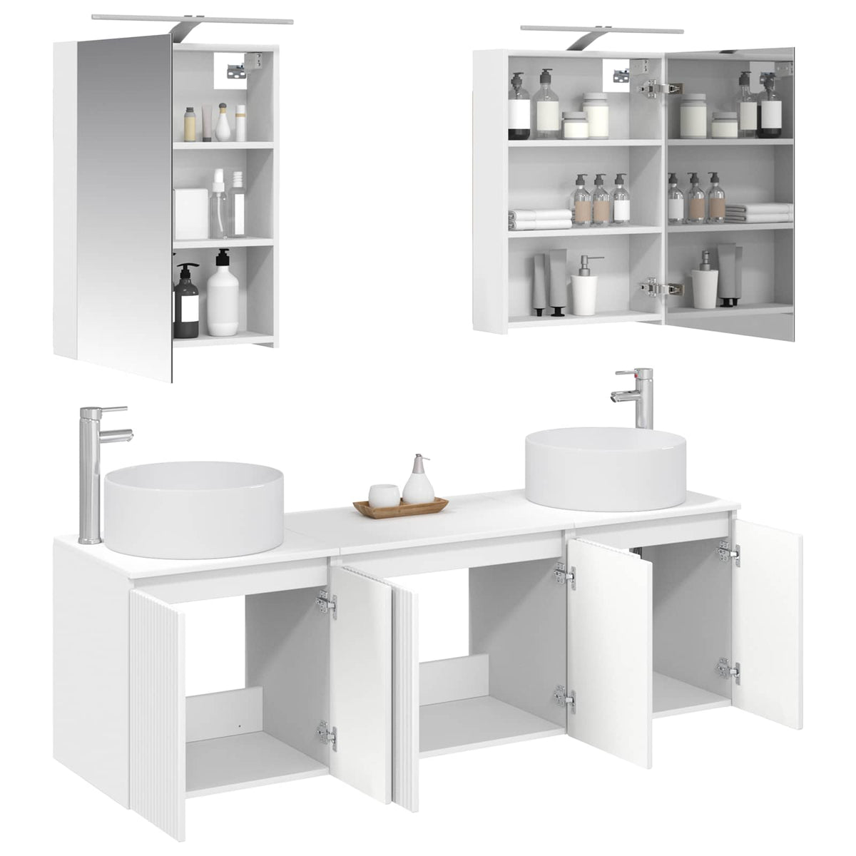 Bathroom Cabinet Set 5 pcs 50 x 14.5 x 70 cm White