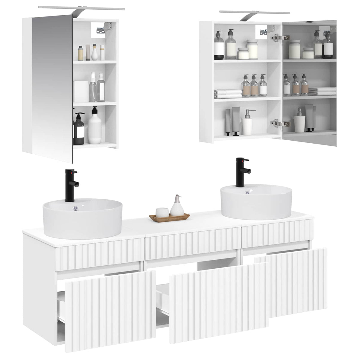 Bathroom Cabinet Set 5 pcs 50 x 14.5 x 70 cm White