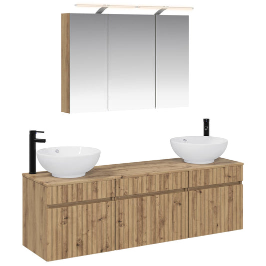 Bathroom Cabinet Set 4 pcs 157 x 44.5 x 80 cm Artisan oak