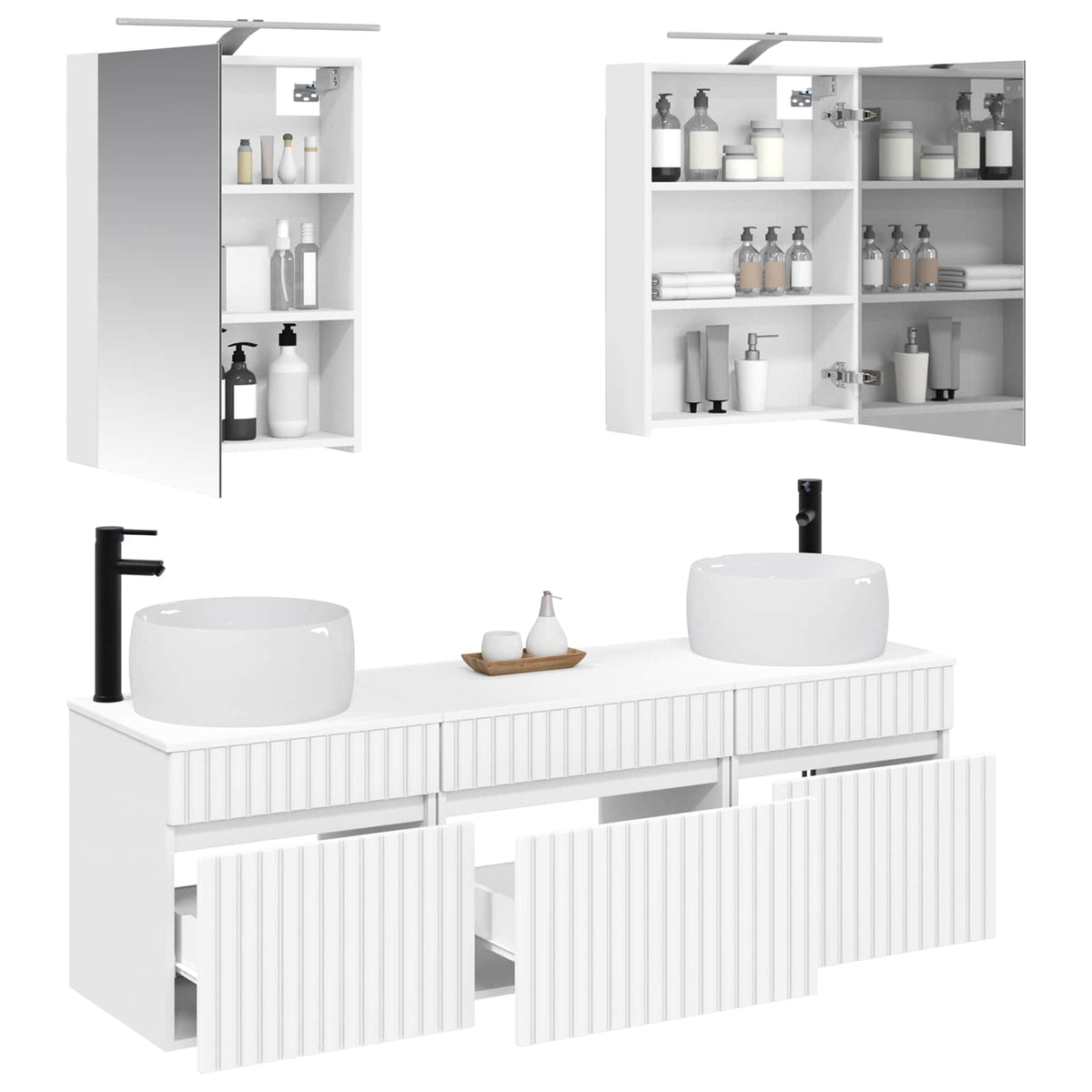 Bathroom Cabinet Set 5 pcs 50 x 14.5 x 70 cm White