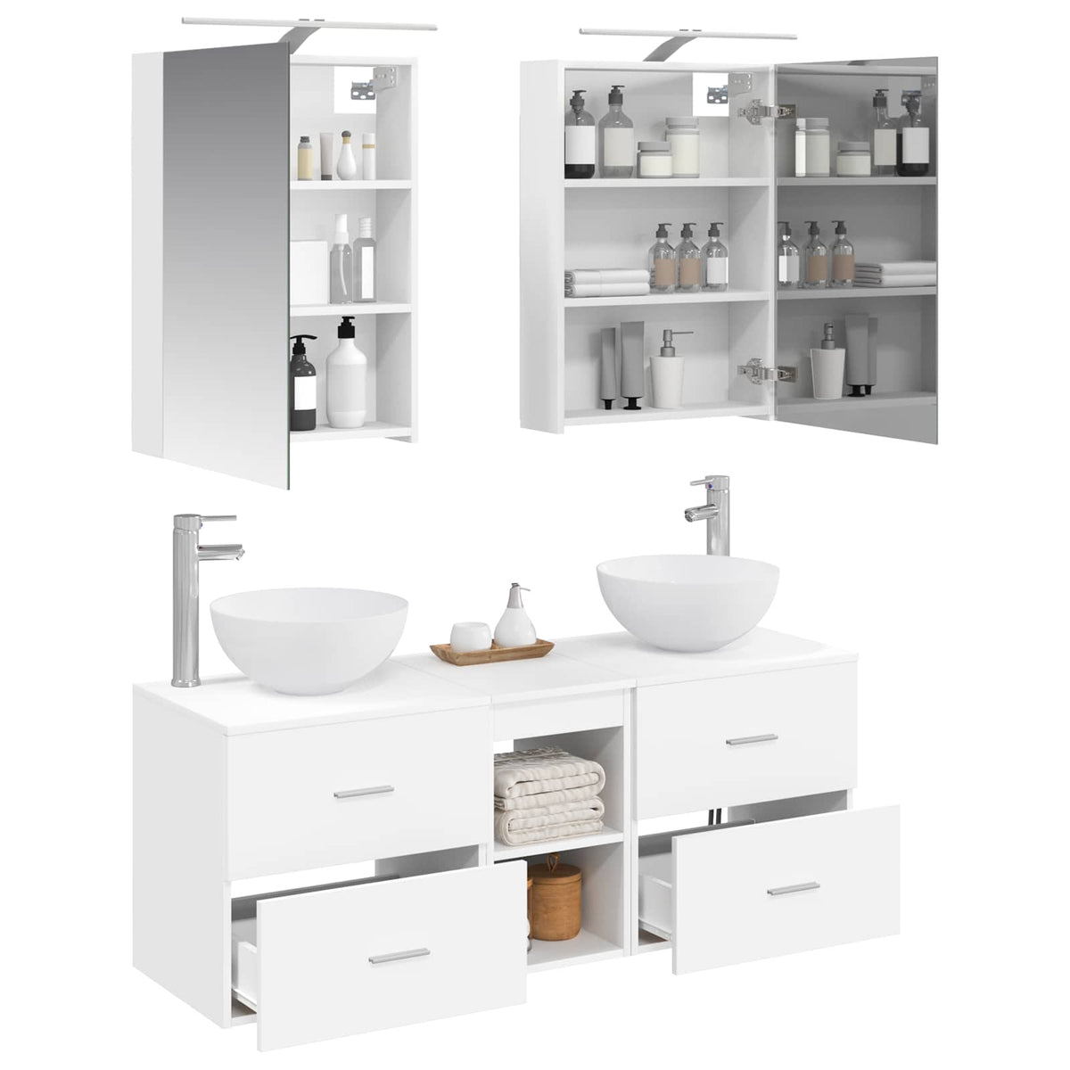 Bathroom Furniture Set 5 pcs 50 x 14.5 x 70 cm White