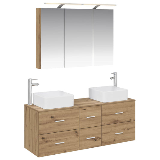 Bathroom Furniture Set 4 pcs 100 x 14.5 x 70 cm Artisan oak