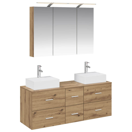 Bathroom Furniture Set 4 pcs 100 x 14.5 x 70 cm Artisan oak