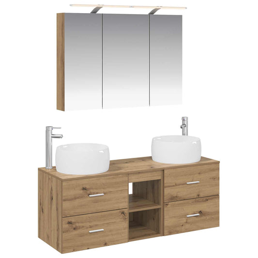 Bathroom Furniture Set 4 pcs 100 x 14.5 x 70 cm Artisan oak