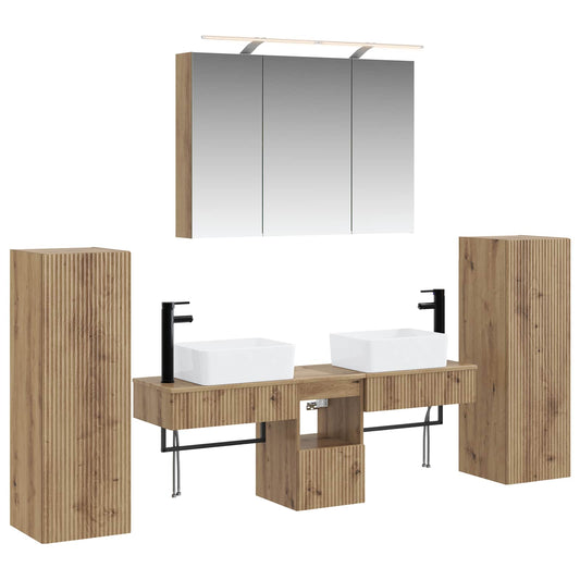 Bathroom Furniture Set 6 pcs 100 x 14.5 x 70 cm Artisan oak
