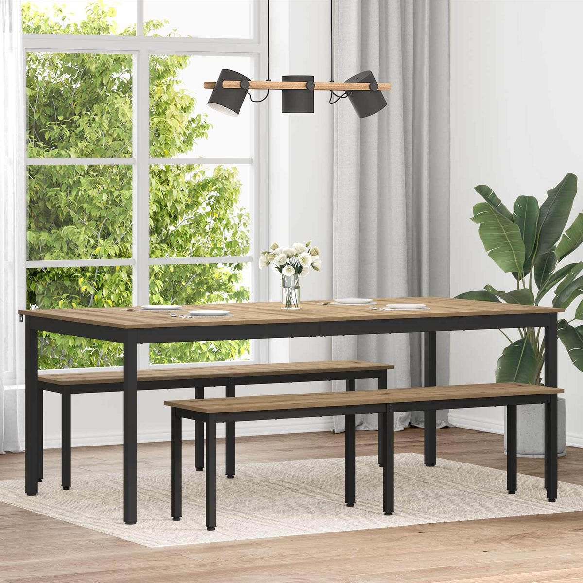 Dining Tables Engineered Wood Artisan Oak 200 cm 100 cm