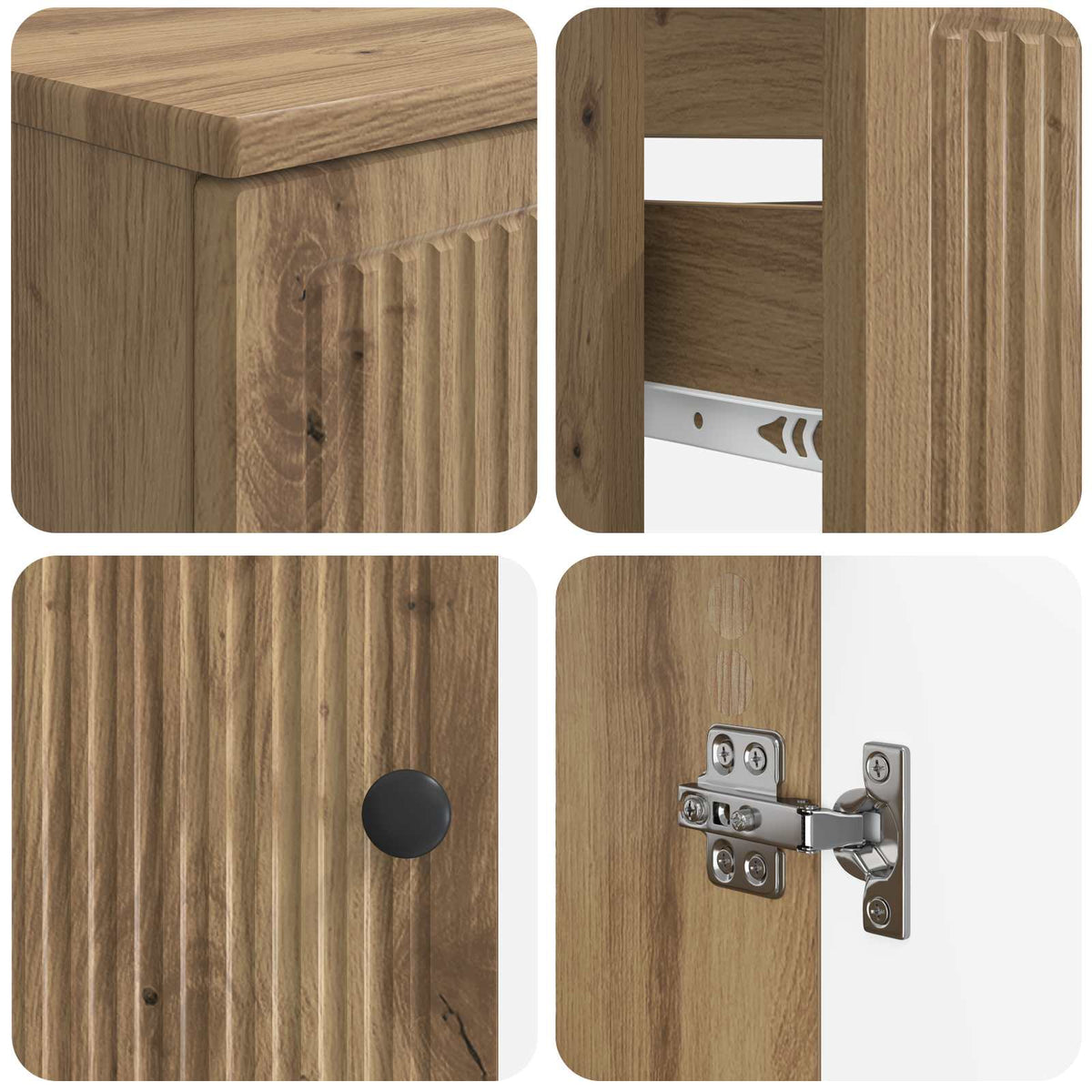 2 Piece Bathroom Cabinet Set ALKMAAR Artisan Oak Vertical stripes