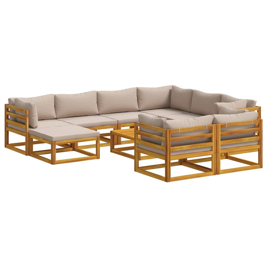 vidaXL Sofa Set 10 pcs Natural Solid Acacia Wood 2