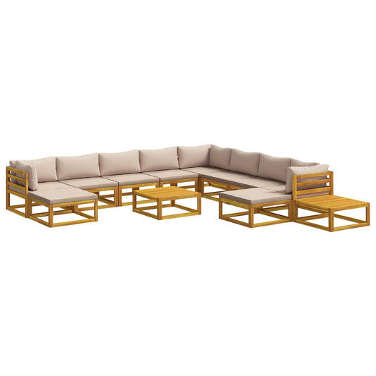 vidaXL Sofa Set 12 pcs Natural Solid Acacia Wood 2