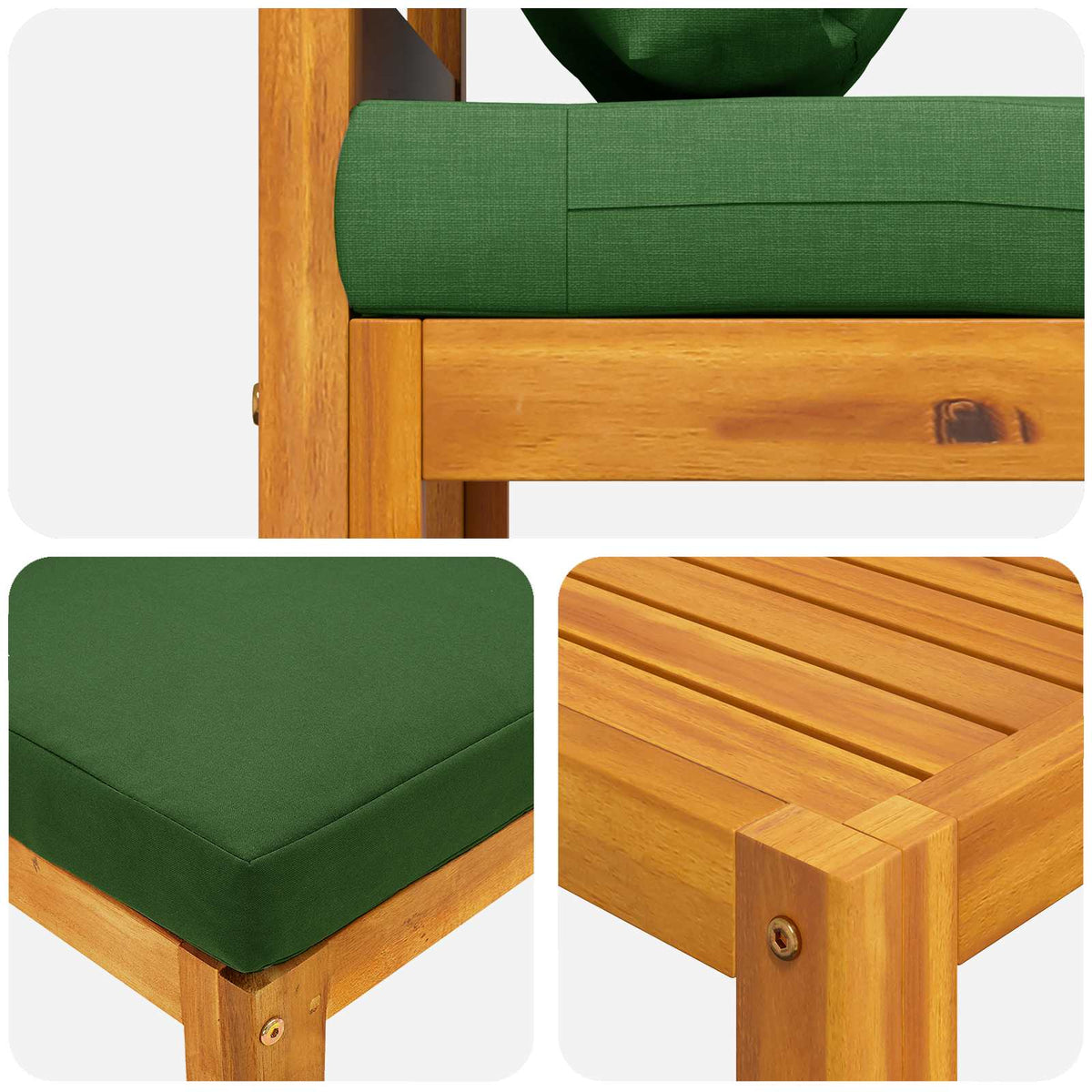 vidaXL 9 Piece Garden Lounge Set Modular Natural Solid Acacia Wood 6