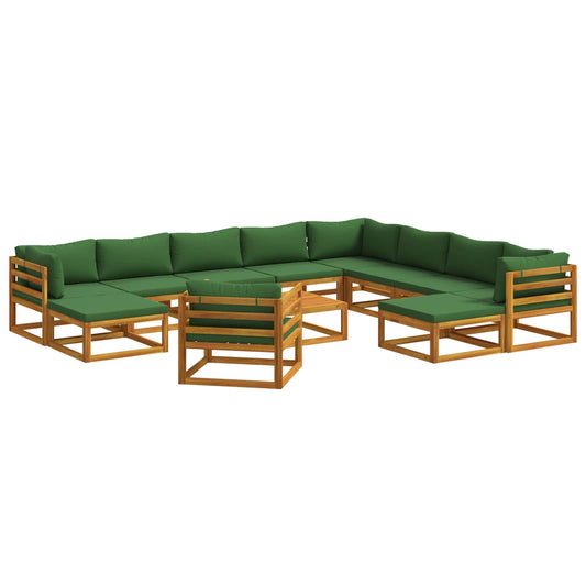 vidaXL Sofa Set 12 pcs Natural Solid Acacia Wood 2