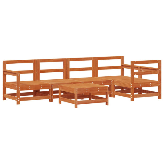 vidaXL Garden Lounge Set 6 pcs Wax Brown Solid Pine Wood 2