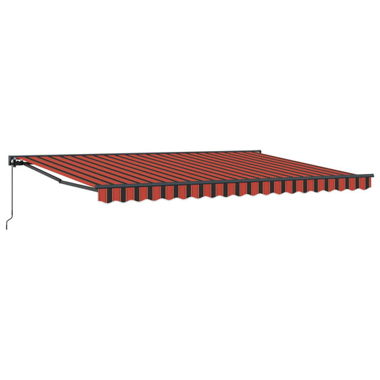 vidaXL Manual Retractable Awning Orange, Black and Yellow 4 x 3.5 m 2
